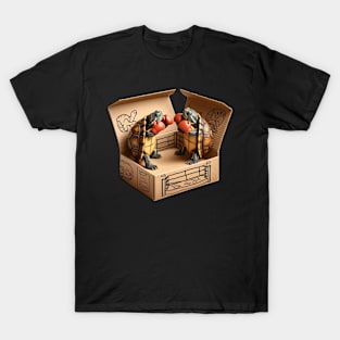 Box Turtles Boxing in a Box T-Shirt | Funny Ultimate Box Turtle Shirt | Perfect Cute Birthday Party tshirt | Best Lazy Animal Lover Gift T-Shirt